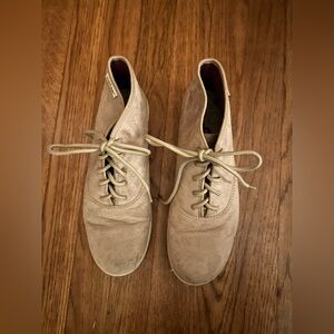 Zac & Zoe Women’s Sz 8 Tan/Cream Utility Minimalist Y2K Inspired Lace-up Shoes